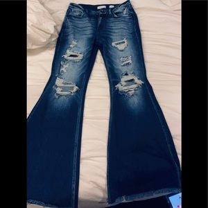 KanCan signature high rise flare jeans